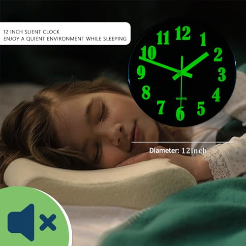 12 Inch Black Silent Wall Clock K60673