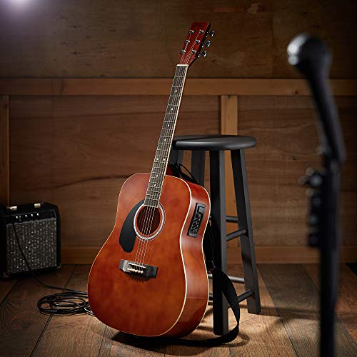 Full-Size Left-Handed Dreadnought Acoustic-Electric Guitar Brown R52133
