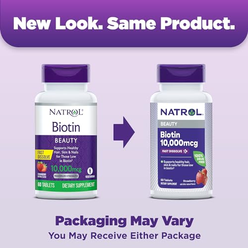 Biotin 10000mcg Dietary Supplement, 200 Tablets X78305