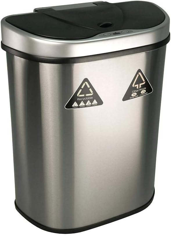 Motion Sensor Trash Can, Extra Large, Silver N44578