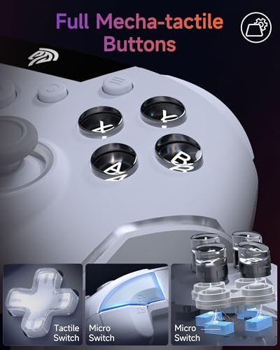 Wireless Gaming Controller with RGB Backlit, Hall Effect Stick, 6-Axis Gyro, Mech Buttons G287639