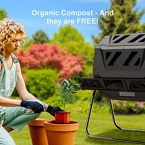 Compost Tumbler Bin Dual Chamber 43 Gallon N79565
