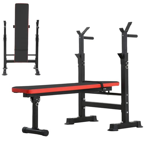 Adjustable Weight Bench with Squat Rack 660lbs Foldable K541