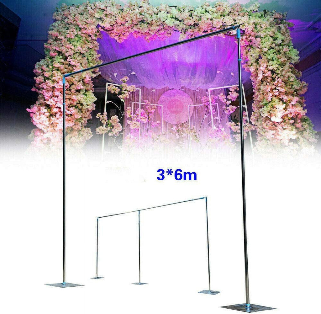 3x6m Adjustable Curved Pipe and Drape Backdrop Support Kit Stainless Steel L894