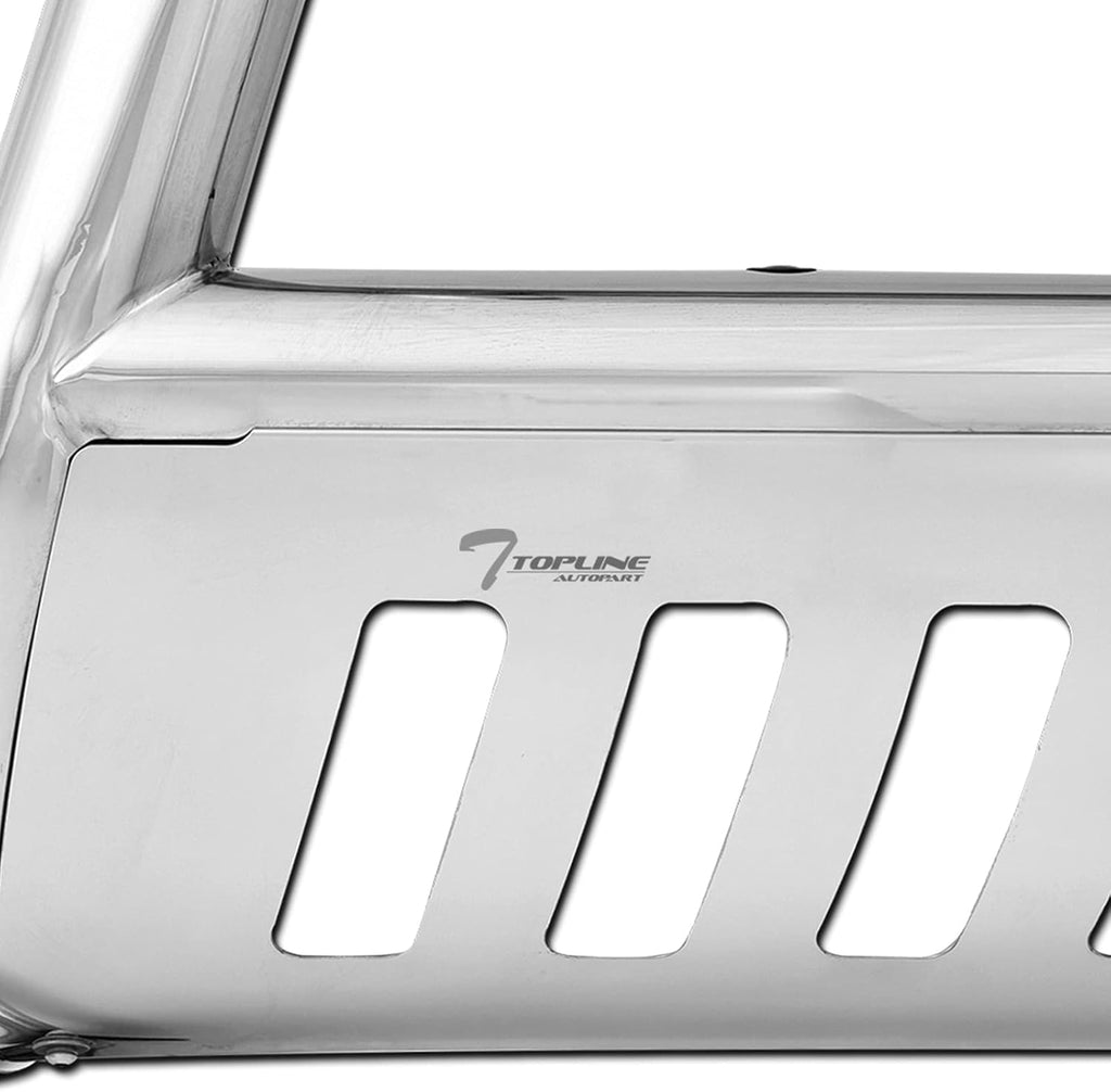 Polished Stainless Steel Bull Bar Front Bumper Grill Guard With Skid Plate Y919