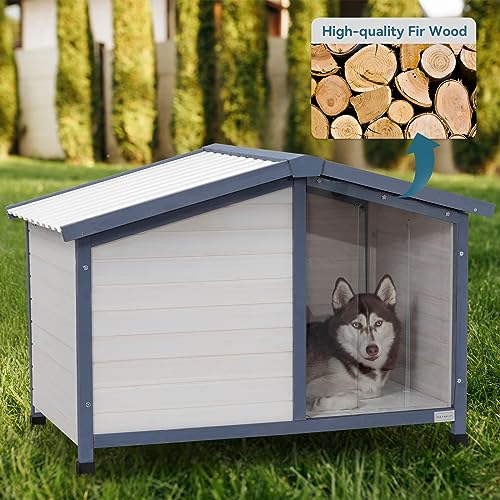 White Small Dog House with PVC Roof F589651