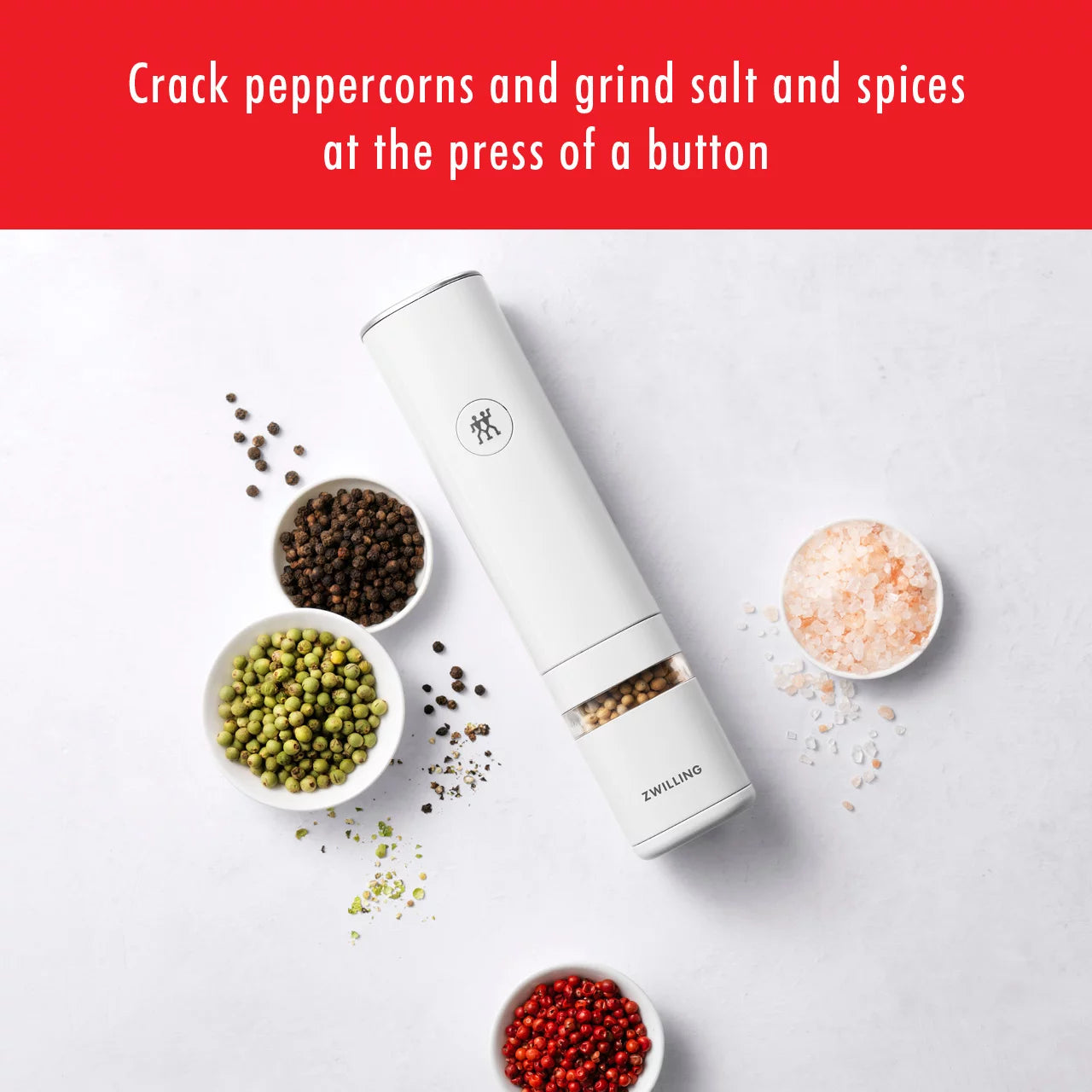 White Electric Salt Pepper Mill F43893