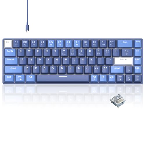 Dark Blue 68 Keys Compact Mechanical Keyboard T500374