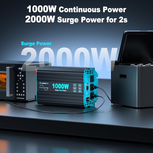 Pure Sine Wave 3500W Power Inverter 12V DC to 120V AC with 3 AC Outlet V236589