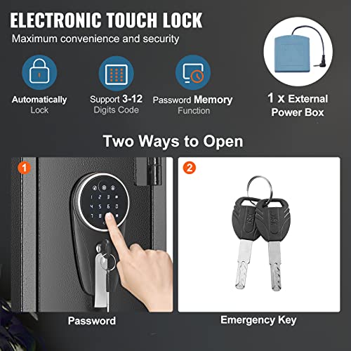 6-8 Rifles Gun Safe with Fingerprint & Digital Keypad Lock X153390