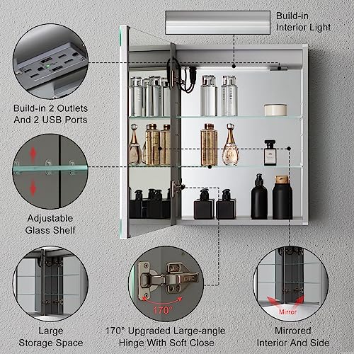 20 X 26 LED Medicine Cabinet with Mirror U686354