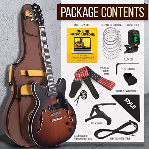 41.8" Full Size Semi Hollow Body Electric Guitar Set with Gig Bag F109