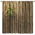 Blackout Bamboo Print Curtains 52" W X 84" L X914587