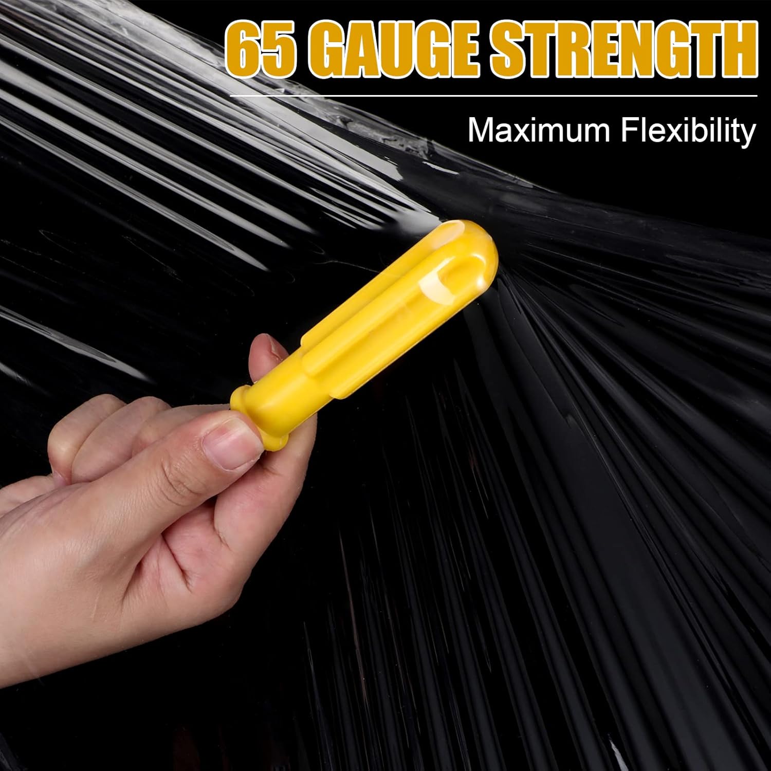 16.5 Inch x 2000 ft 65 Gauges Clear Cling Film PE Shrink Wrap R16189