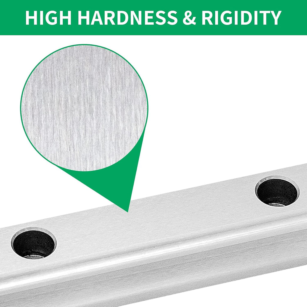 2X Linear Guideway Rail 4X Square Type Carriage Bearing Block Linear Rail Support for 15mm Slotted Bearings Z6524