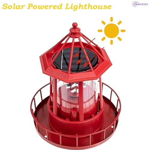 Black IP65 Waterproof Solar Rotating Lighthouse Lamp V1544