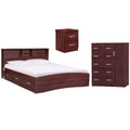3-Piece Set with Queen Bed Tall Chest Wardrobe & Nightstand U557