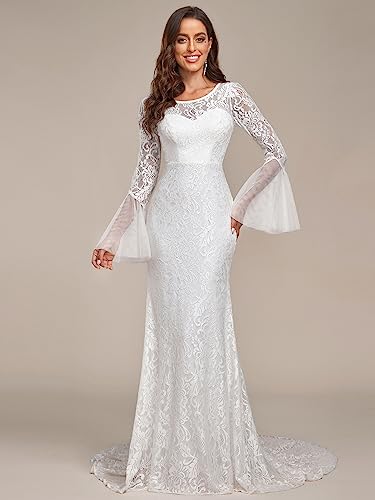 Sweetheart Illusion Neckline Lace Applique Bodycon Mermaid Wedding Dress A9920