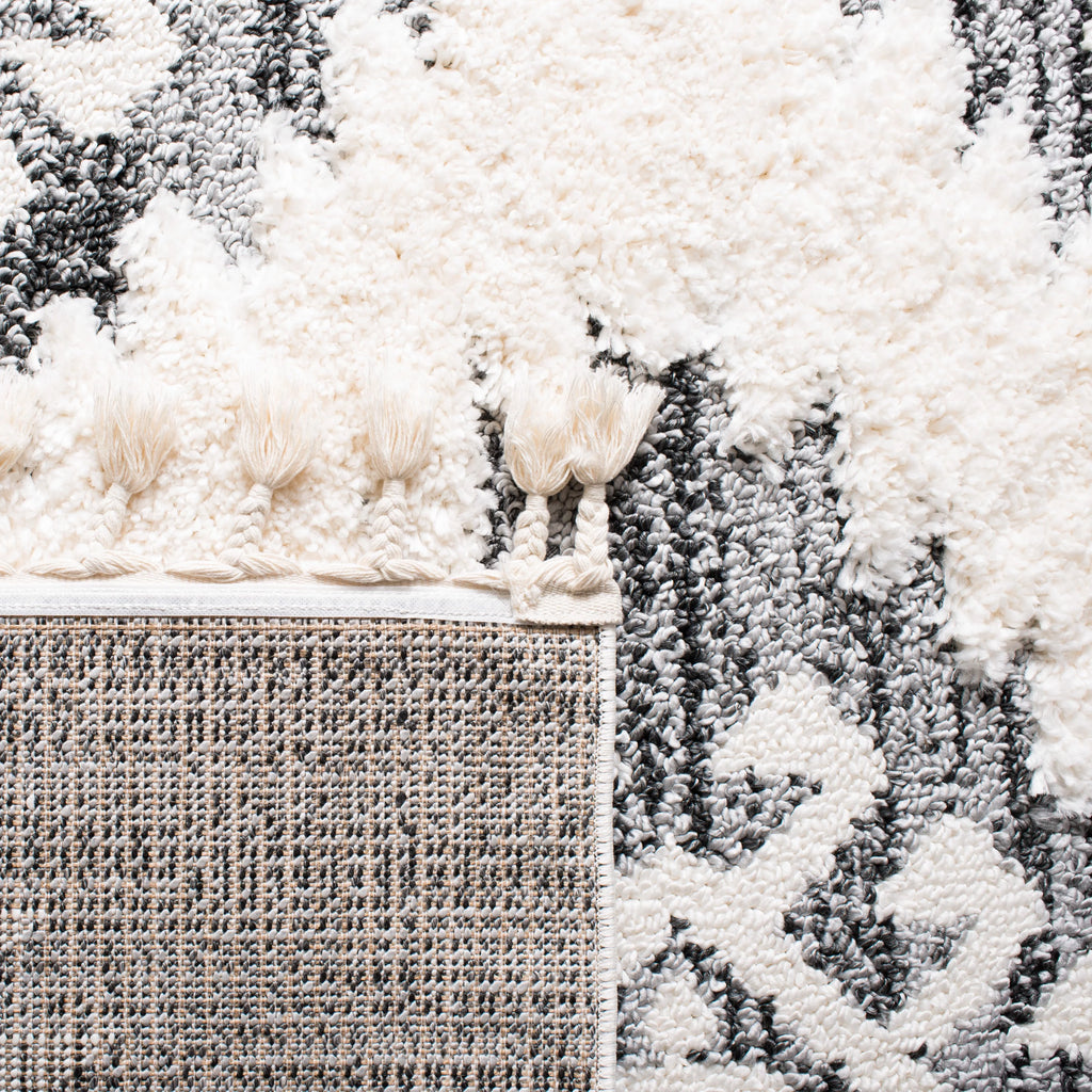 Ivory/Grey 9' x 12' Shag Area Rug U135