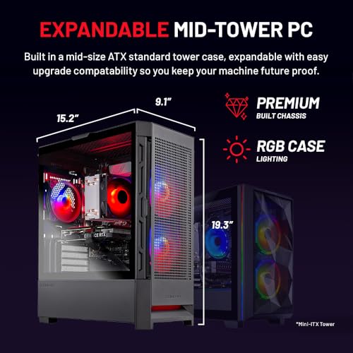 Mini Gaming PC Desktop, Ryzen 7 5700, NVIDIA RTX 4060 8GB, 1TB SSD, 16GB DDR4 RAM 3200, 650W Gold PSU, Win 11 Home V12531