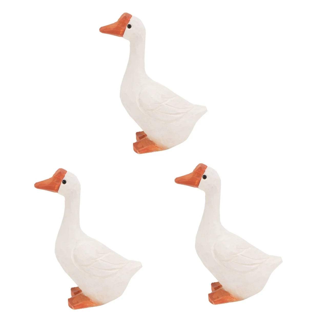 White 11x6cm Wooden Goose Ornaments T959