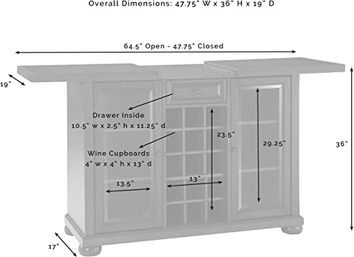 Black Sliding Top Bar Cabinet E5606