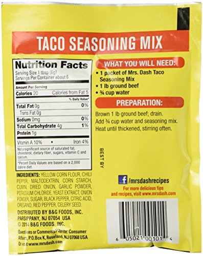 Salt Free Taco Seasoning Mix 4 Pack Y63037