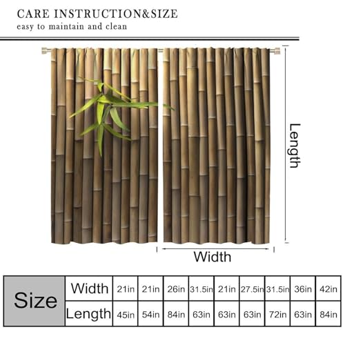 Blackout Bamboo Print Curtains 52" W X 84" L X914587
