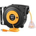 50 ft Heavy Duty 14AWG/3C SJTOW Retractable Extension Cord Reel with Lighted Triple Tap Outlet L688028