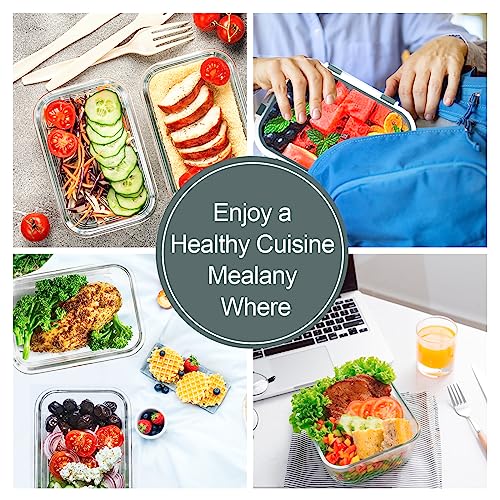 10 Pack Glass Meal Prep Containers with Lids J3816