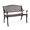 Bronze Patio Garden Bench with Cast Iron Cast Aluminum Frame B27045
