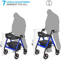 Heavy Duty Rollator Walker & 360 Degree Rotating Shower Chair D1188