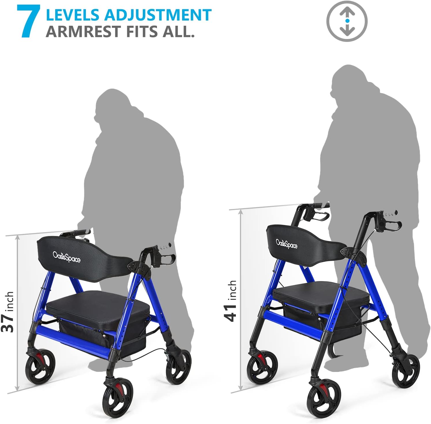 Heavy Duty Rollator Walker & 360 Degree Rotating Shower Chair D1188