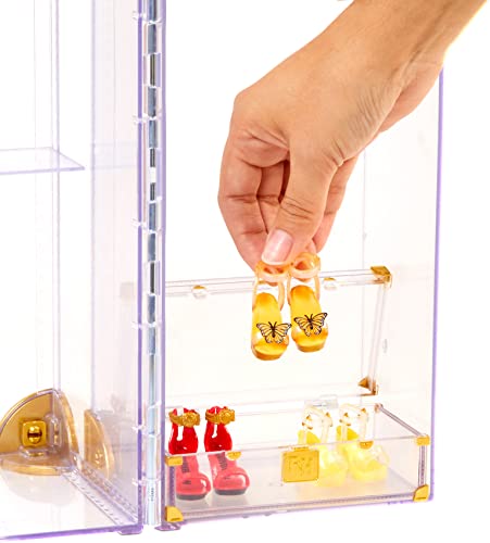 Portable Clear Acrylic Fashion Closet with 31+ Doll Clothing & Accessories U119949