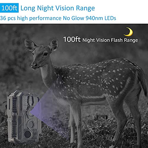 48MP 1296p Trail Camera with 100ft Night Vision L7275