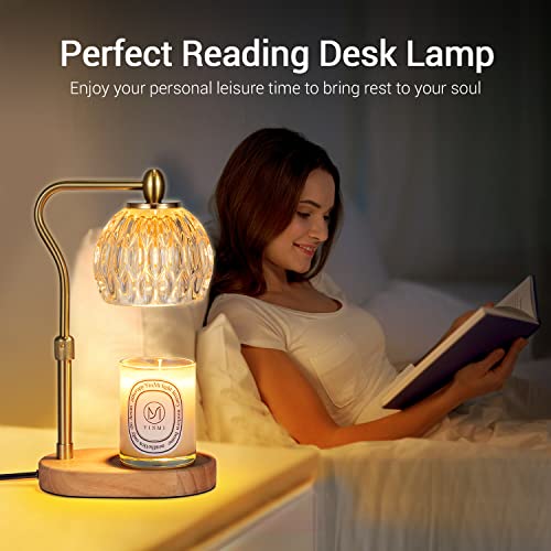 Gold Height Adjustable Candle Warmer Lamp with Timer & Dimmer S3683