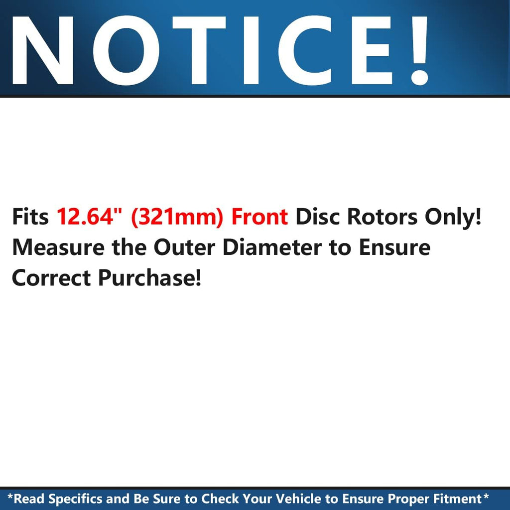 Front Brake Kit Ceramic Brake Rotors and Pads 12.64 inch Z3030
