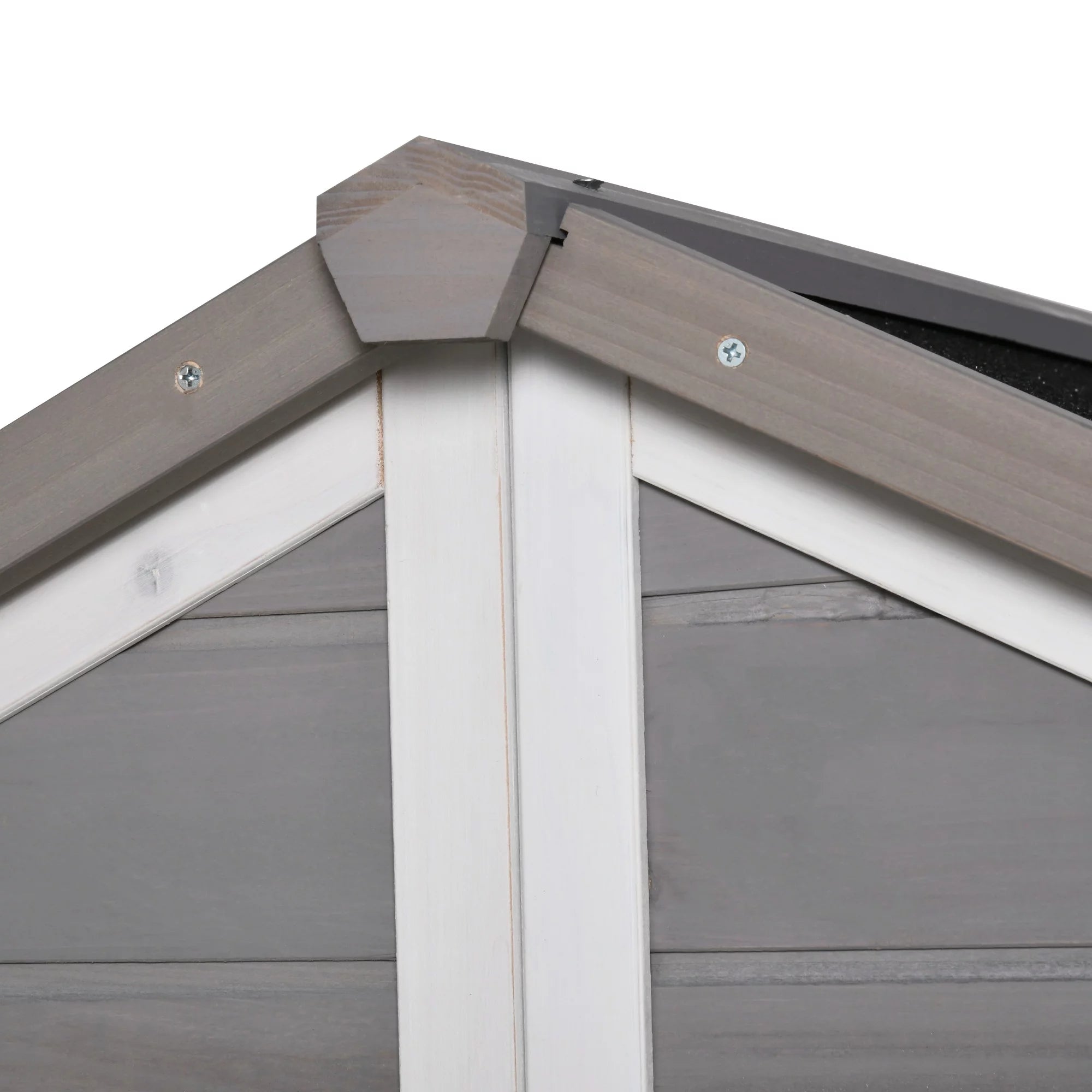 Grey Wooden Outdoor Dog House with Asphalt Roof Z52755