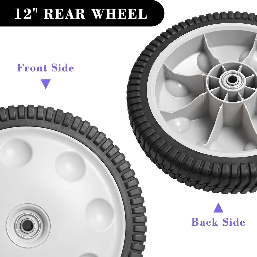 12 Inch Rear Wheel Replacement for Push Lawn Mower, 1 Pack R503