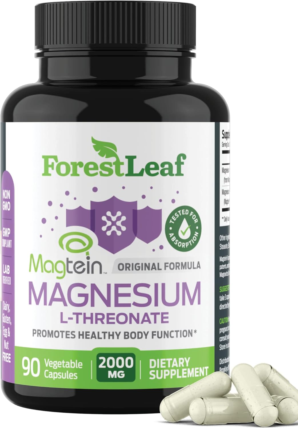 Magnesium L-Threonate Capsules 2000mg 90 Count T958110