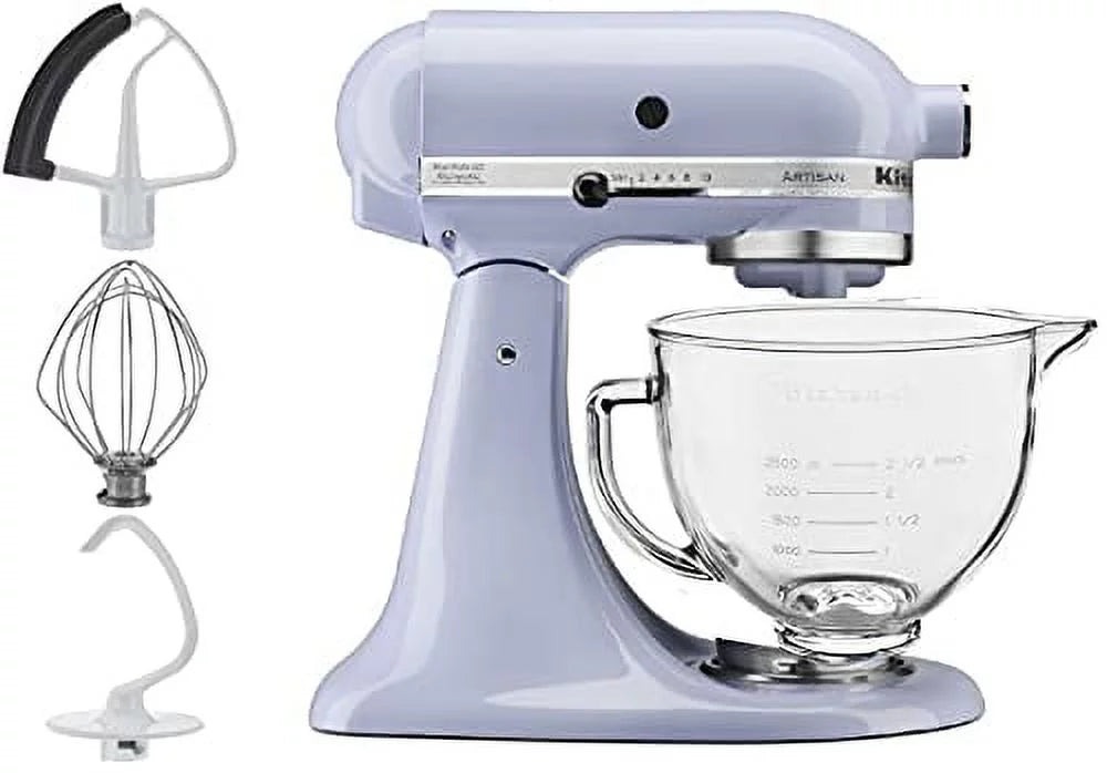 5-Quart Tilt Head Stand Mixer with Glass Bowl Lavender Cream G727