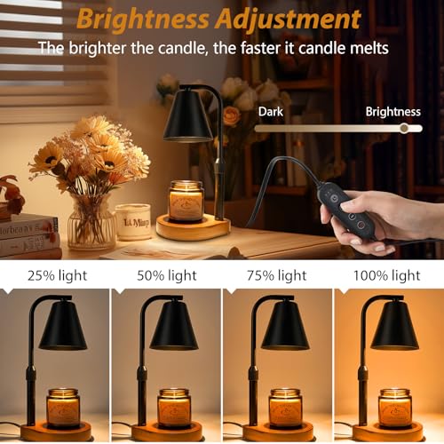 White Adjustable Height Dimmable Candle Warmer Lamp with 2 Bulbs I395693