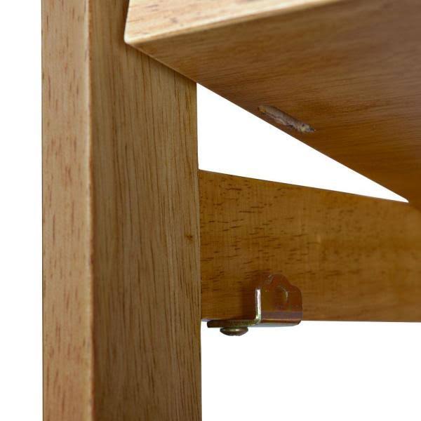 Medium Oak Wood 3-Shelf Foldable Corner Bookcase O1559