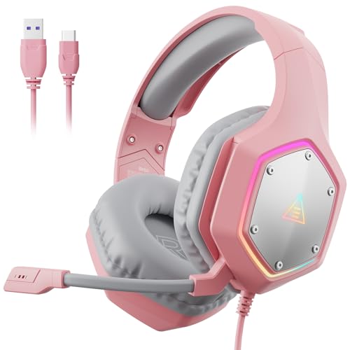 Gaming Headset with Noise Canceling Mic, 7.1 Surround Sound (Blue) R545