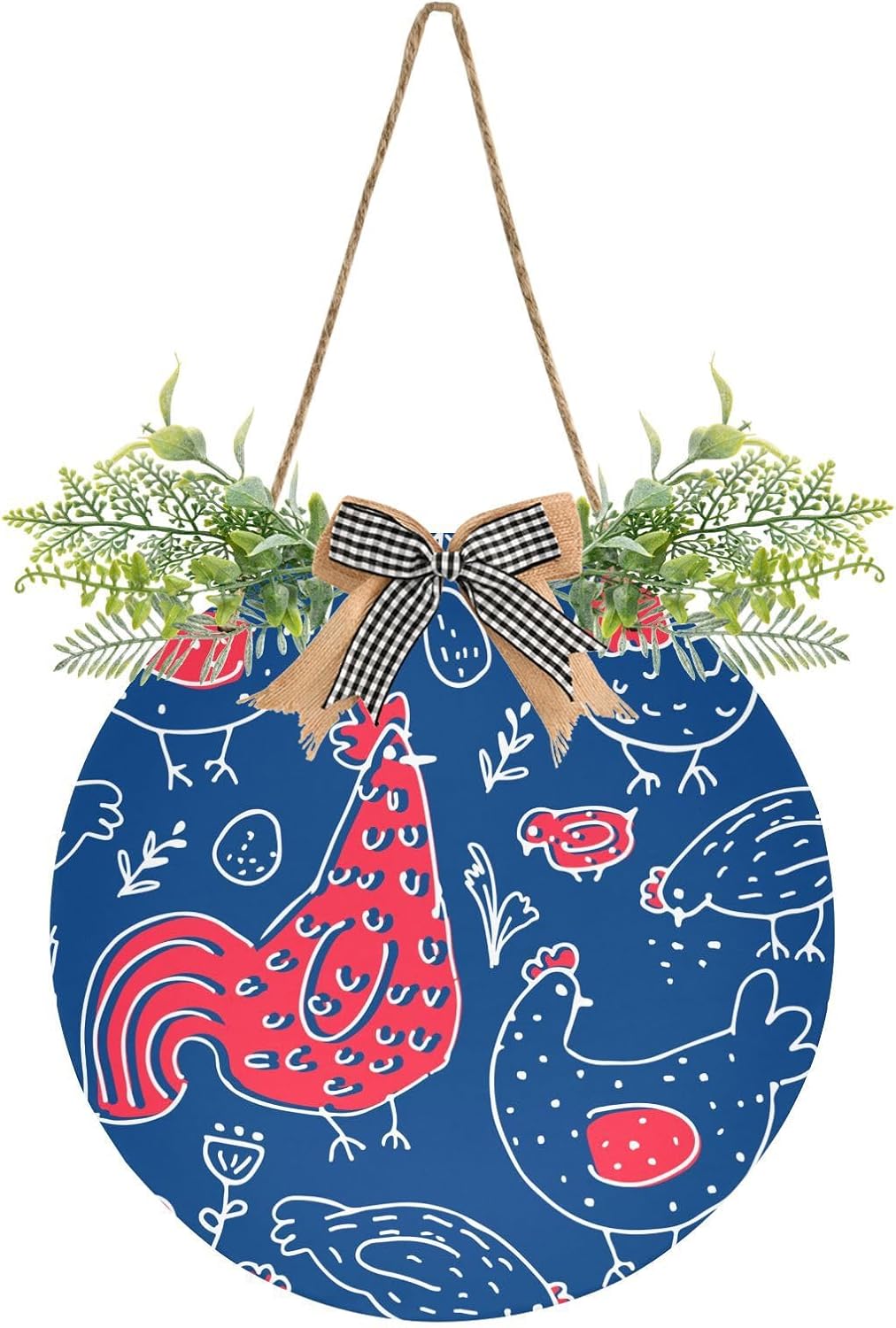 Chicken Rooster Pattern Door Wreaths E36278