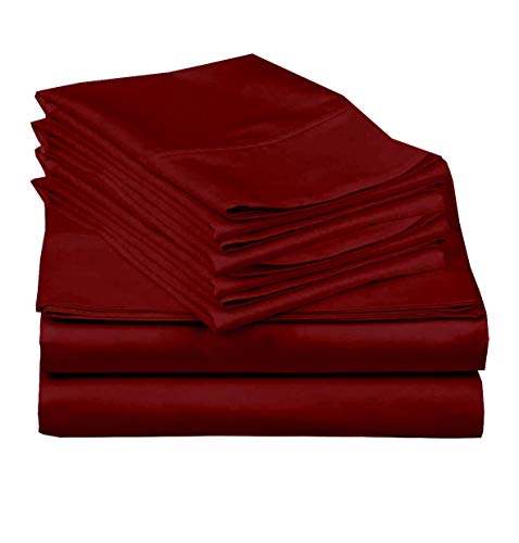 6 Piece Queen Size White Egyptian Cotton Sheet Set X639