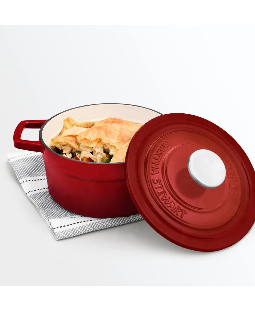 Enameled Cast Iron 2-Qt. Round Covered Dutch Oven E20635