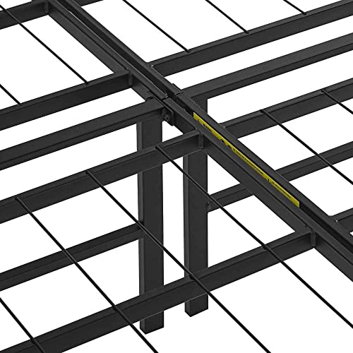 Black Foldable Metal Platform Bed Frame, Full Size, 14 inches High K785