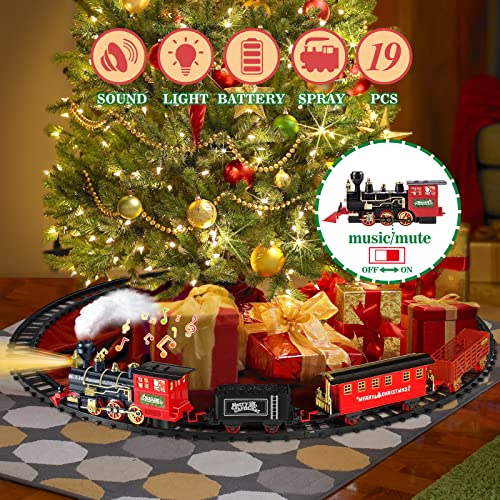 Train Set with Steam, Light and Sounds, Electric Train Toy W16886