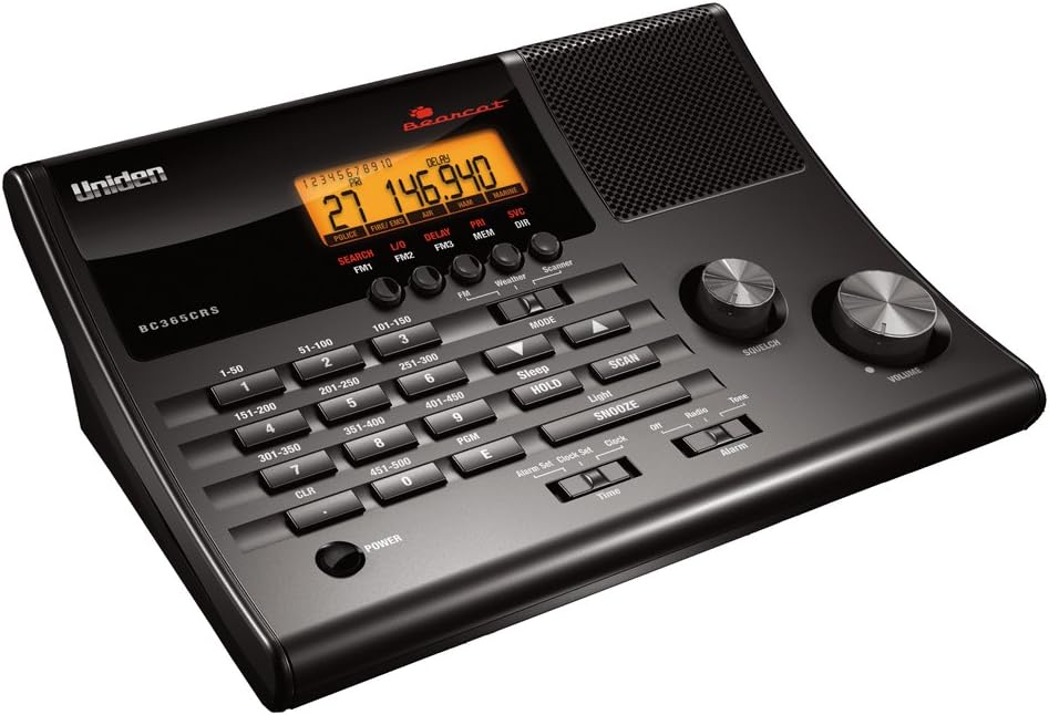500 Channel Scanner with Alarm Clock and FM Radio H7554